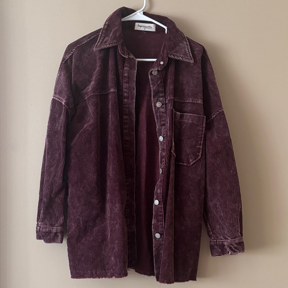Impressions Burgundy Corduroy Jacket